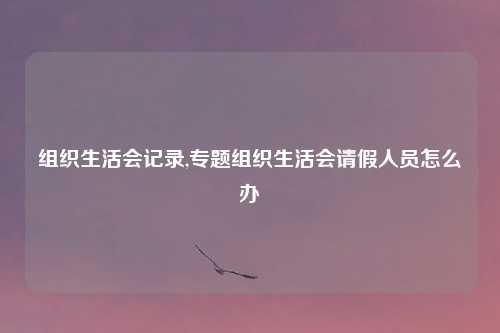组织生活会记录,专题组织生活会请假人员怎么办