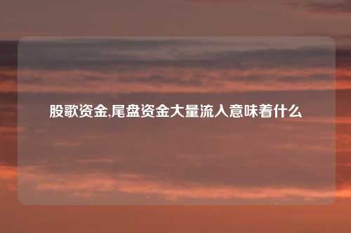 股歌资金,尾盘资金大量流入意味着什么