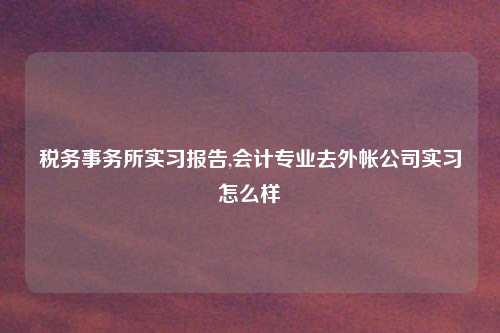 税务事务所实习报告,会计专业去外帐公司实习怎么样