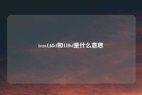 tenvf,68vf和110vf是什么意思