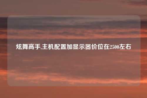 炫舞高手,主机配置加显示器价位在2500左右