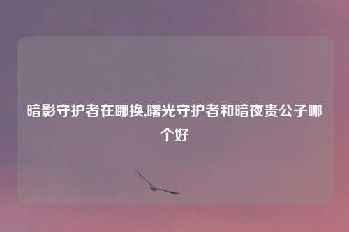 暗影守护者在哪换,曙光守护者和暗夜贵公子哪个好
