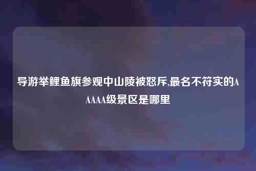 导游举鲤鱼旗参观中山陵被怒斥,最名不符实的AAAAA级景区是哪里