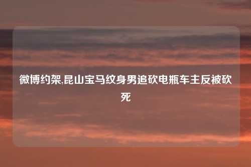 微博约架,昆山宝马纹身男追砍电瓶车主反被砍死