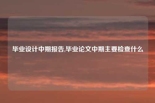 毕业设计中期报告,毕业论文中期主要检查什么