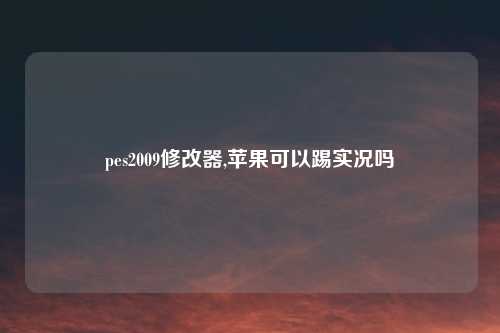 pes2009修改器,苹果可以踢实况吗