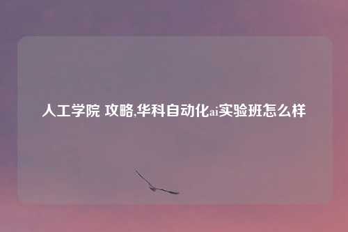 人工学院 攻略,华科自动化ai实验班怎么样