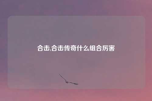 合击,合击传奇什么组合厉害
