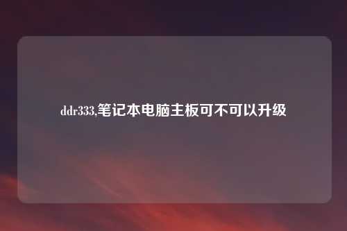 ddr333,笔记本电脑主板可不可以升级