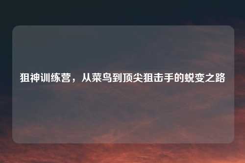 狙神训练营，从菜鸟到顶尖狙击手的蜕变之路