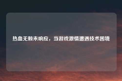 热血无赖未响应，当游戏激情遭遇技术困境