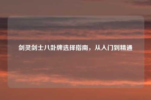 剑灵剑士八卦牌选择指南，从入门到精通
