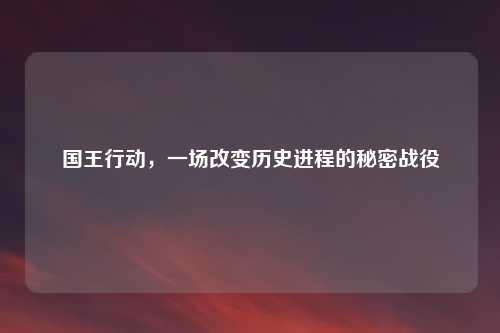 国王行动，一场改变历史进程的秘密战役