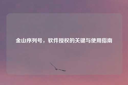 金山序列号，软件授权的关键与使用指南
