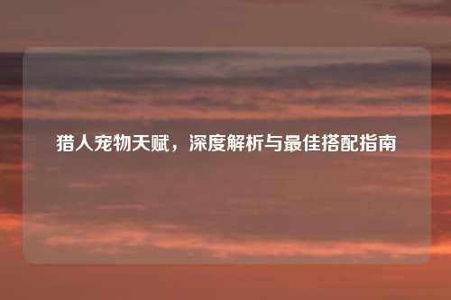 猎人宠物天赋，深度解析与最佳搭配指南